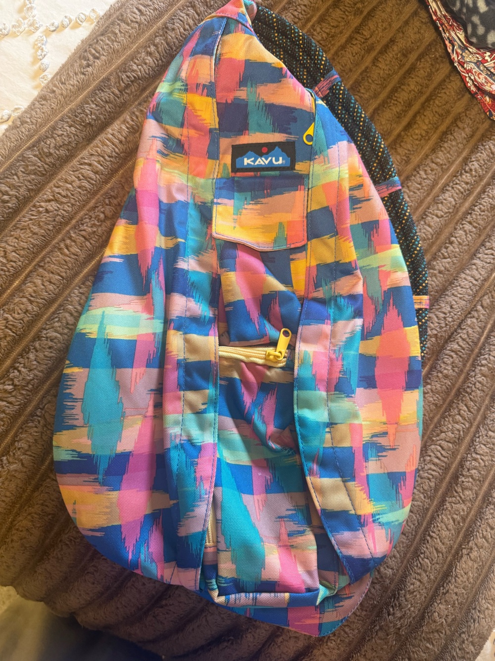 Kavu over the shoulder satchel bag - Blue, Pink, Yellow, Teal